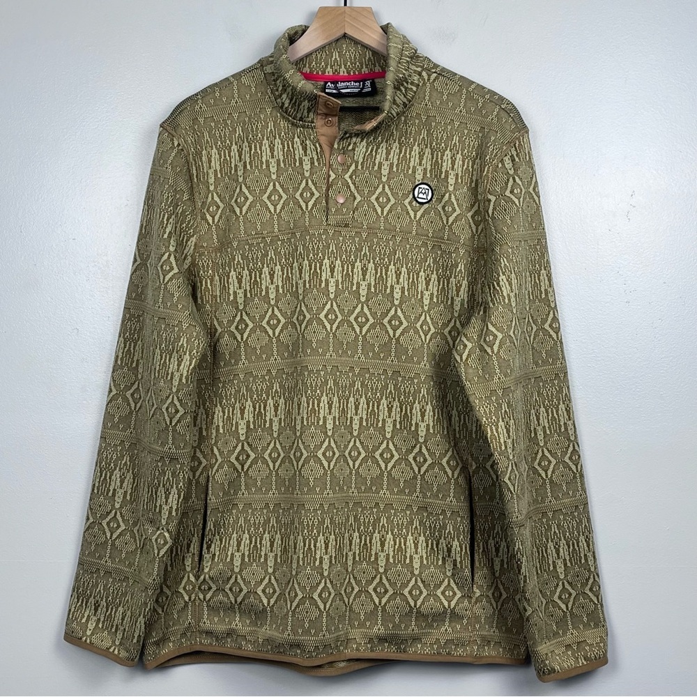 Avalanche Outdoor Supply Men's Aztec Pattern 1/4 T-Snap Pullover Size L; Travel